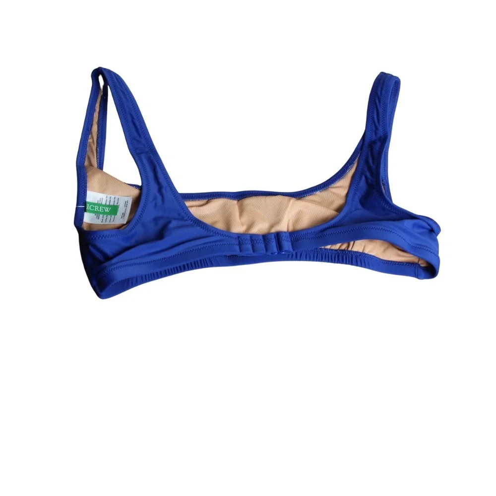 NWT J. Crew Heritage‎ Scoop Neck Bikini Top Harbor View Blue Womens Size S